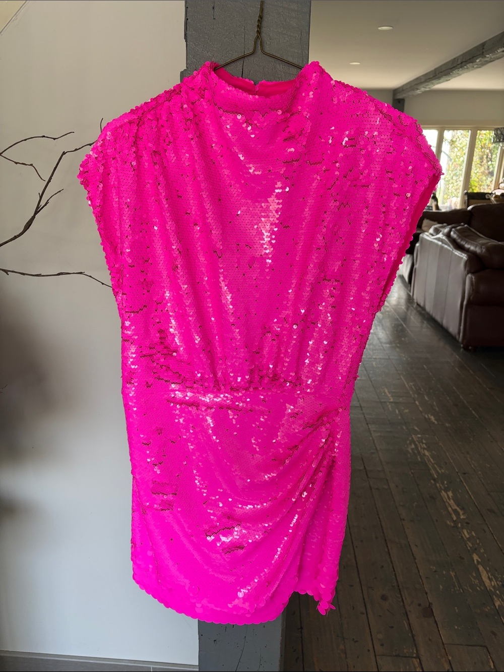 SAYLOR Hot Pink Sequin Cocktail Dress Stunning on